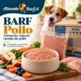Caja y sachet de BARF Completo de Pollo AlimentoBARF, comida natural congelada para perros