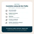 Qué trae la comida natural de Pollo de AlimentoBARF: carne de pollo, huesos carnosos, vísceras, frutas y verduras y núcleo vitamínico-mineral